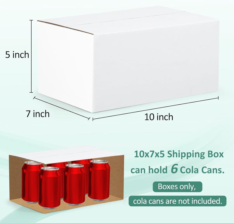 Eupako 10x7x5-Small-Shipping-Boxes-30-Pack-White-Corrugated-Box-Mailers, Cardboard Boxes for Packaging Small Business, Mailing - Image 2